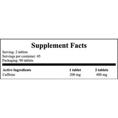 Caffeine 400mg - 90tabs. - Koffein