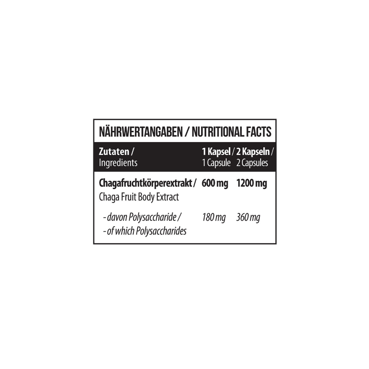 Chaga Mushroom 1200 mg 60 Kapseln