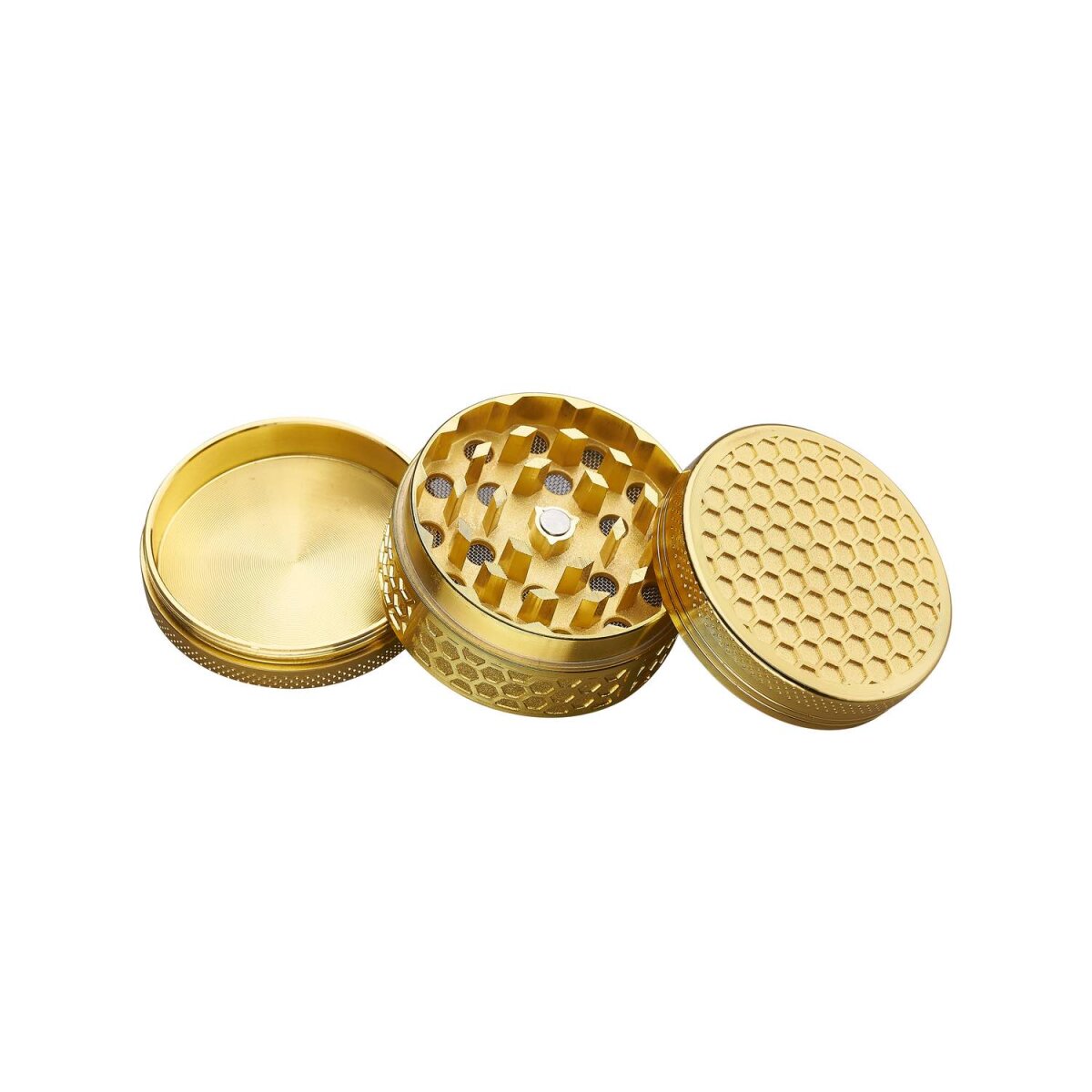 Champ High - Grinder Golden Honeycomb - 50mm - 3 Layers - Display - 12 Stück