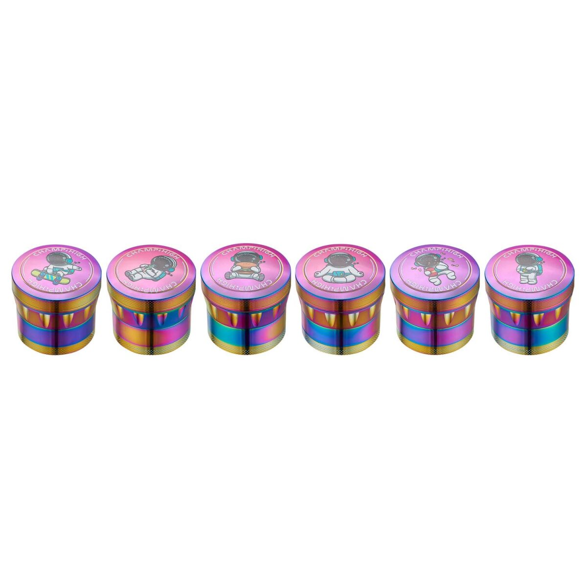 Champ High - Grinder Rainbow Highman - 43mm - 4 Layers - Display - 12 Stück