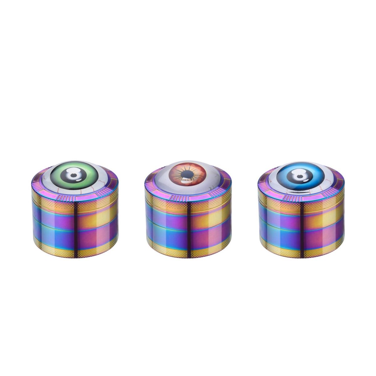 Champ High - Grinder Red Eyes Rainbow - 50mm - 4 Layers - Display - 9 Stück