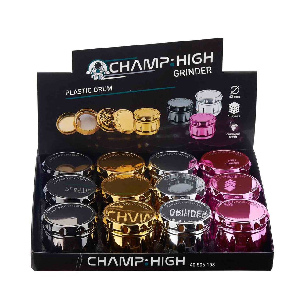 Champ High - Plastic Grinder Drum - 63mm - 4 Layers - Display - 12 Stück