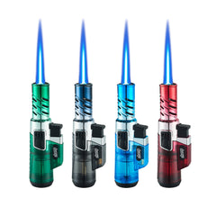 Champ - Metallic Gradient Feuerzeug - Jetflame Blue - Display - 12 Stück