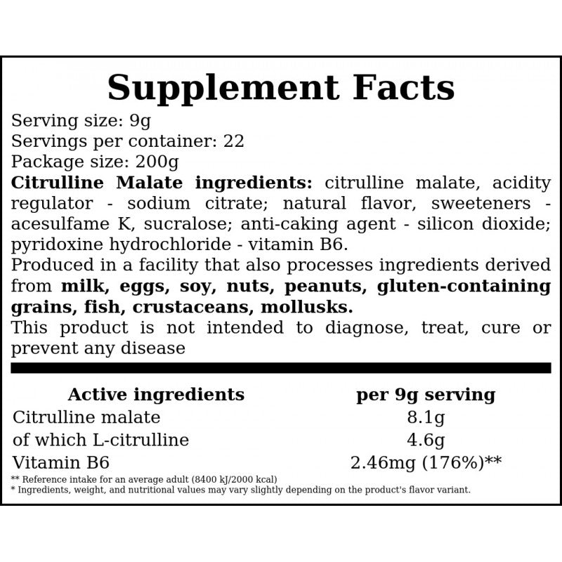 Citrulline Malate - 200g - Sour Jellies x12