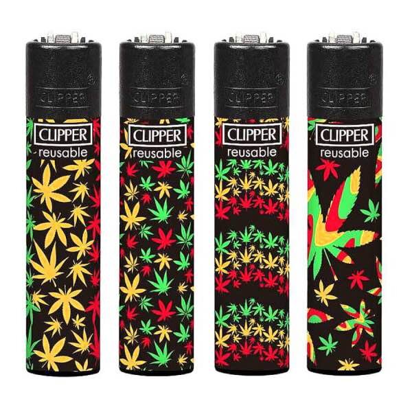 Clipper - Rasta Hanfblatt - Display - 48 Stück