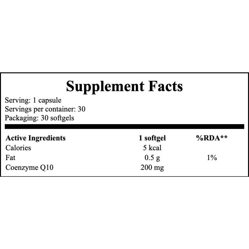 Coenzyme Q-10 200mg - 30softgels.