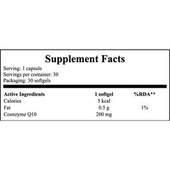 Coenzyme Q-10 200mg - 30softgels.