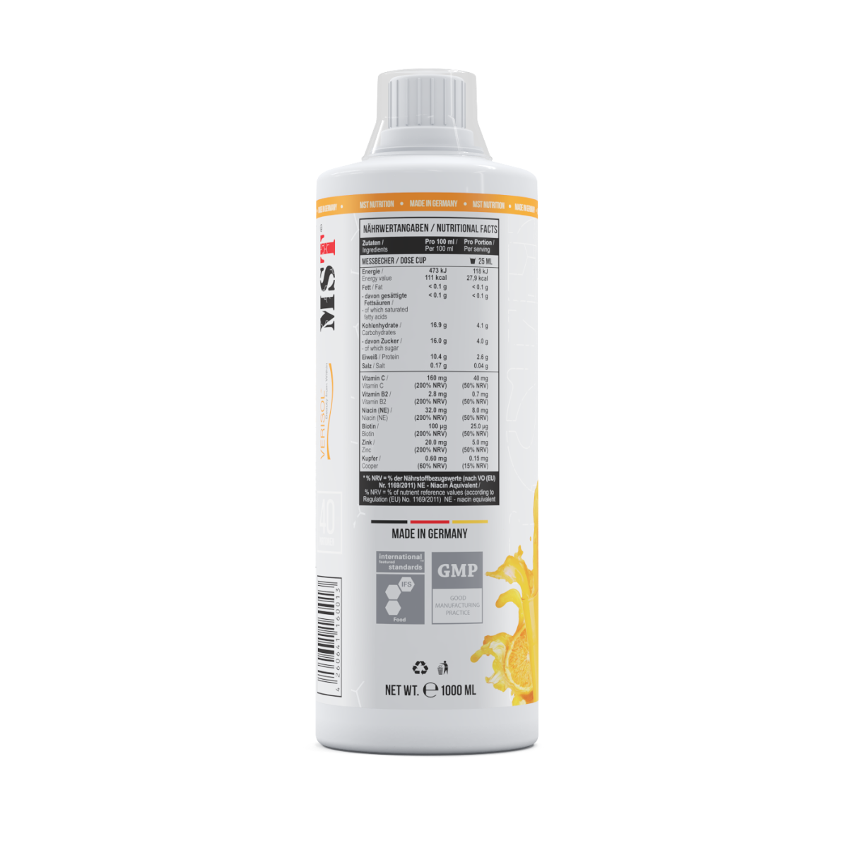 Collagen Peptides + Biotin 1000 ml Orange Juice