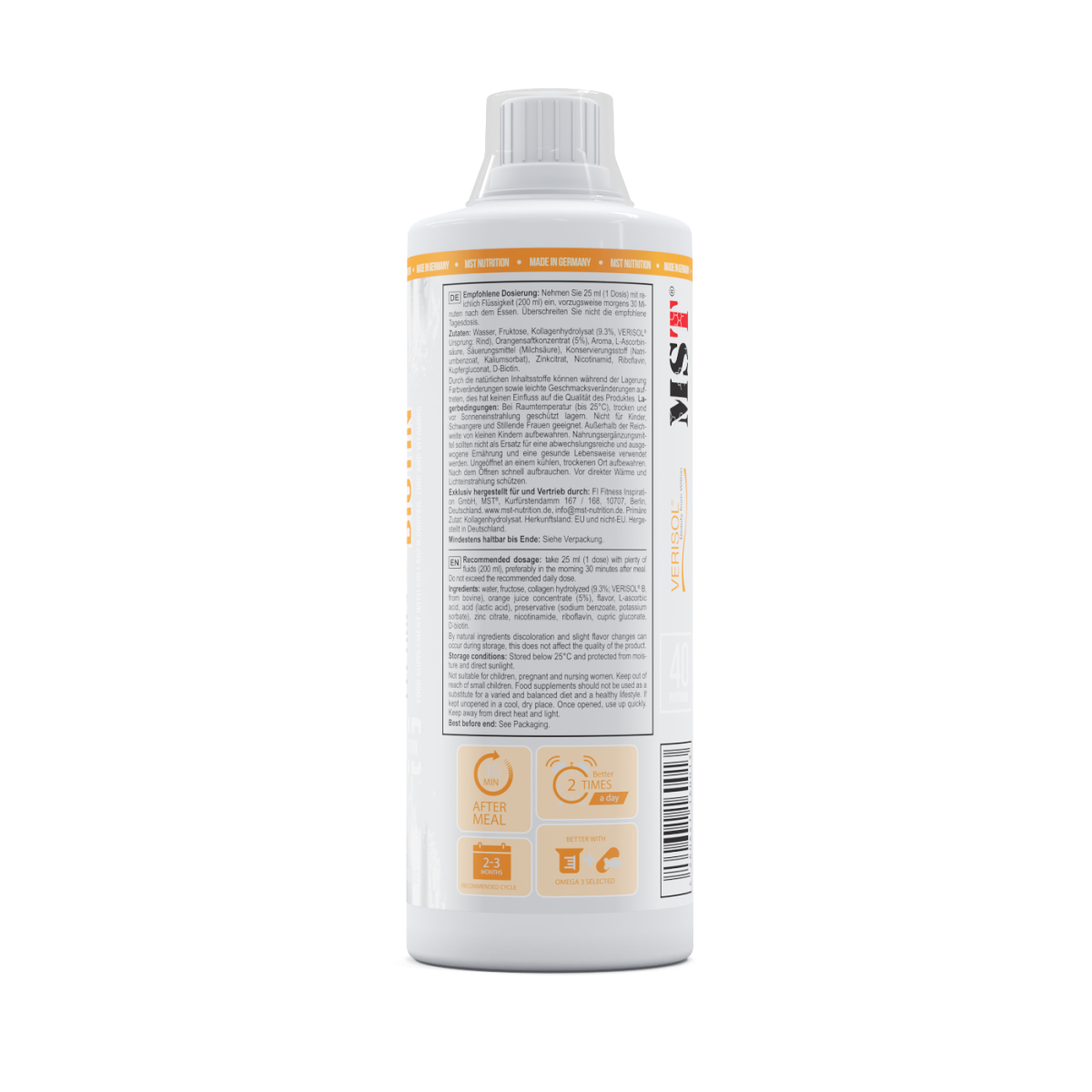 Collagen Peptides + Biotin 1000 ml Orange Juice