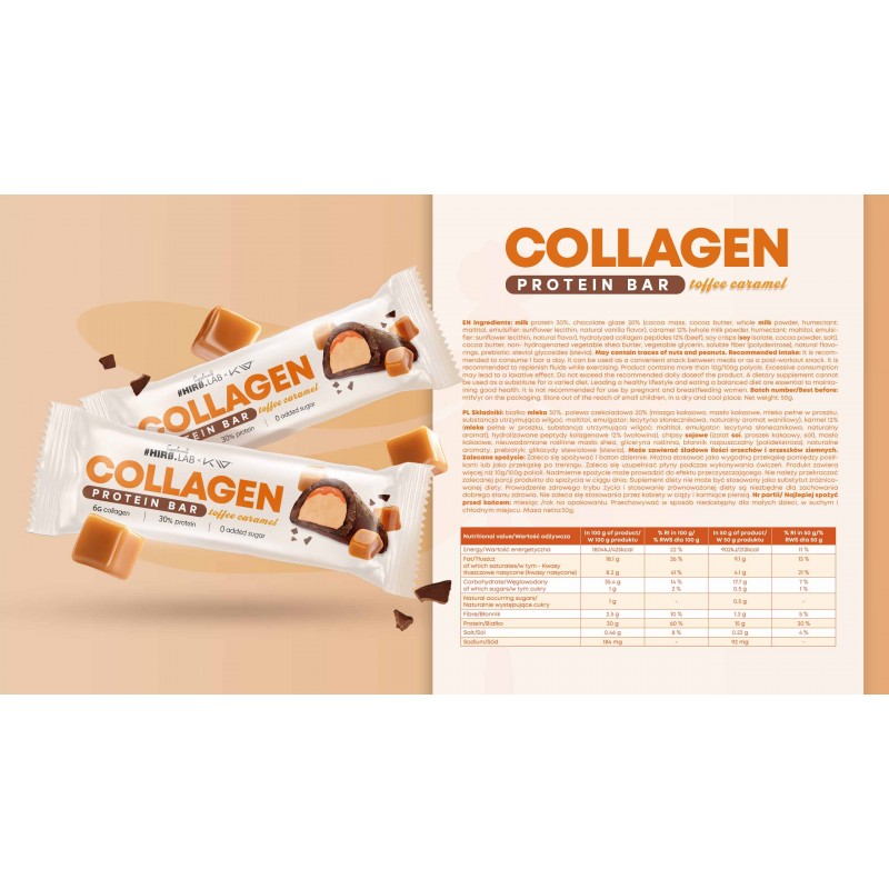 Collagen Protein Bar - 50g - Caramel Toffee (12 bars)