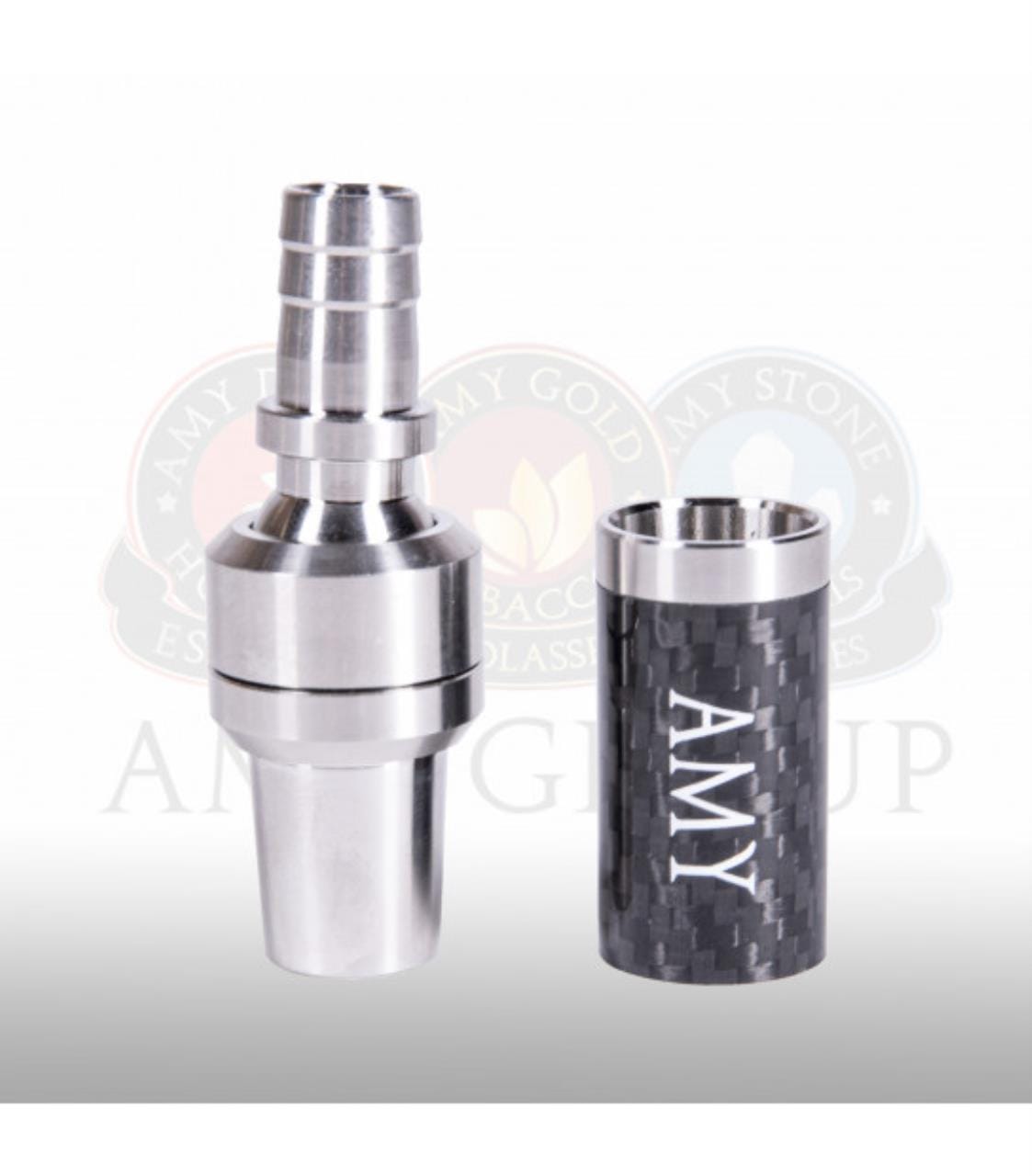 AMY Deluxe Schliffadapter Edelstahl Carbonoptik Mit Kugelgelenk - Schwarz