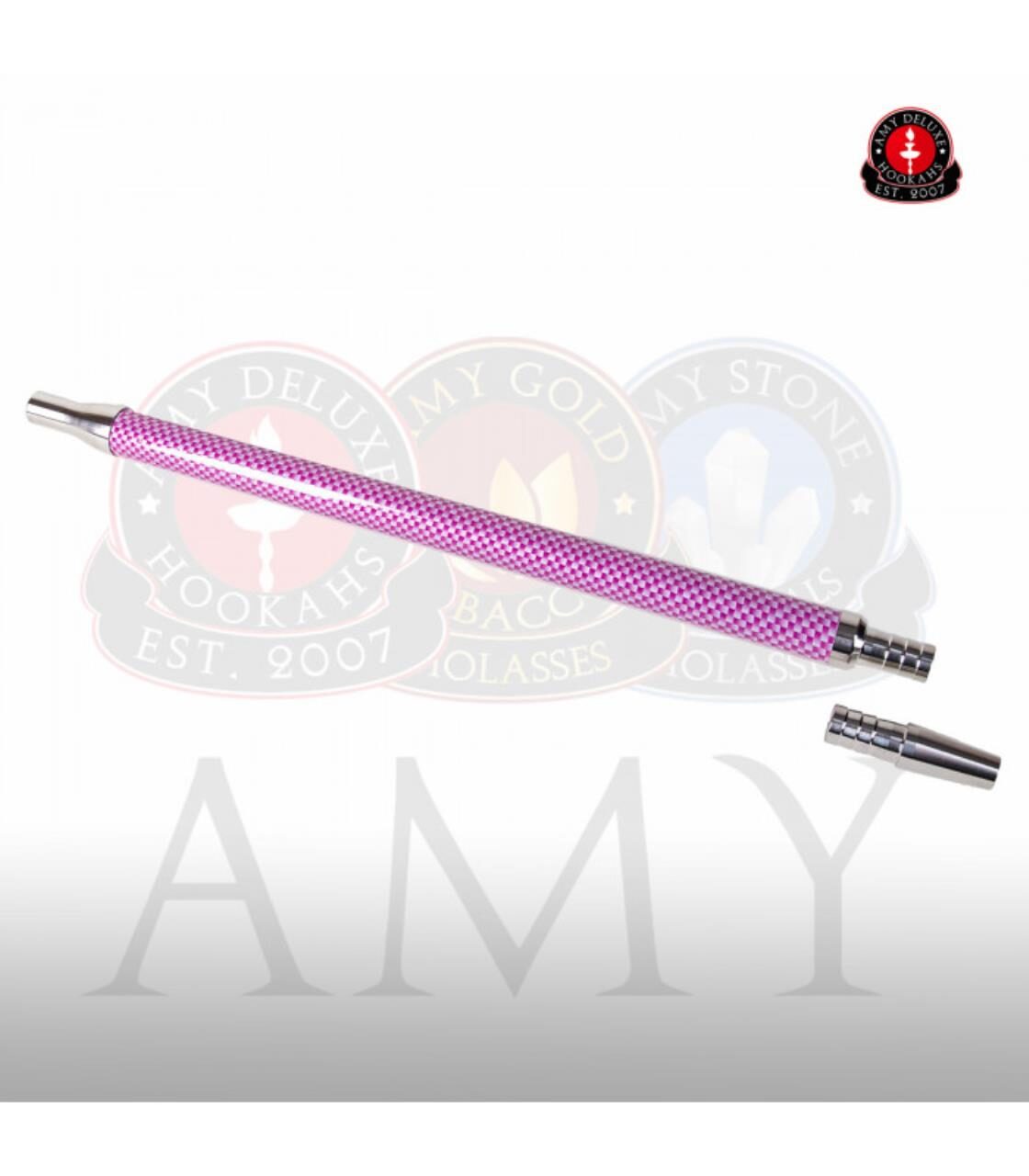 AMY Deluxe Edelstahlmundstück in Carbonoptik - Pink