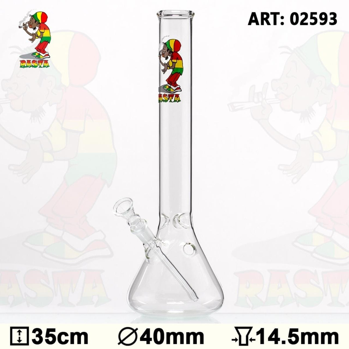 Rasta Smoker Dude Beaker ICE Glass Bong