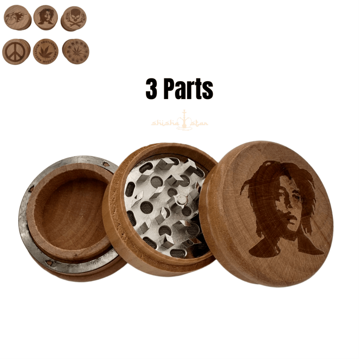 Grinder Wood 3 Parts 6 Stk.