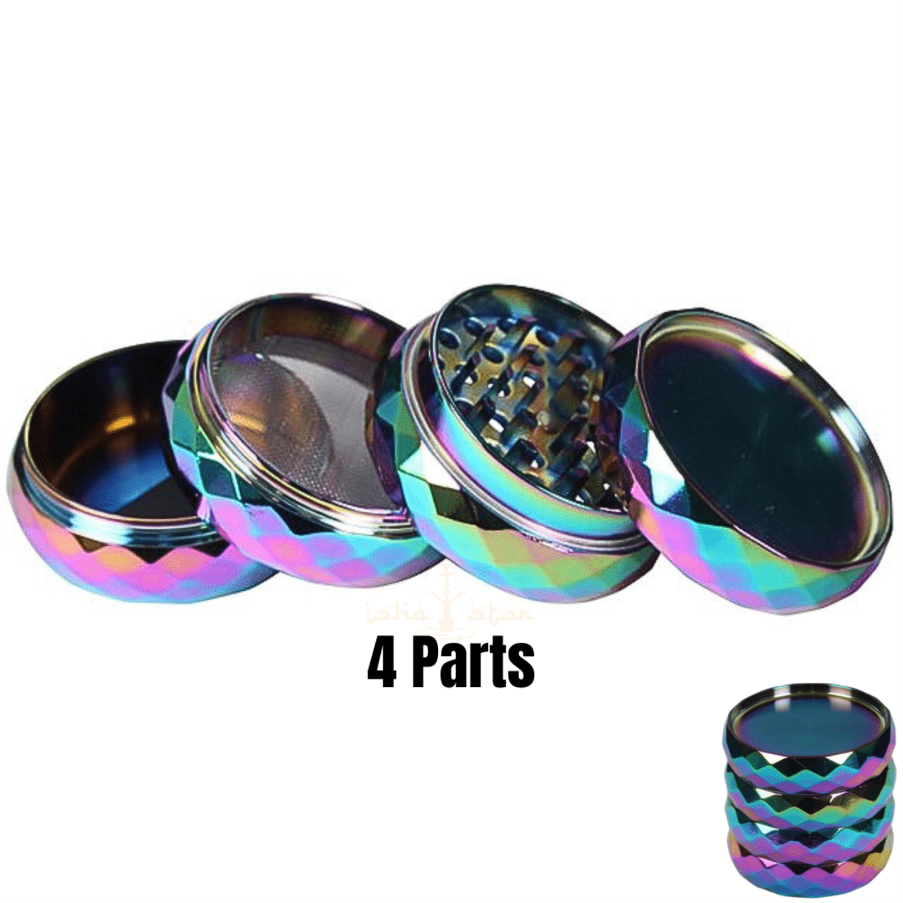 Grinder High Crystal Rainbow, 50mm 4 teilig