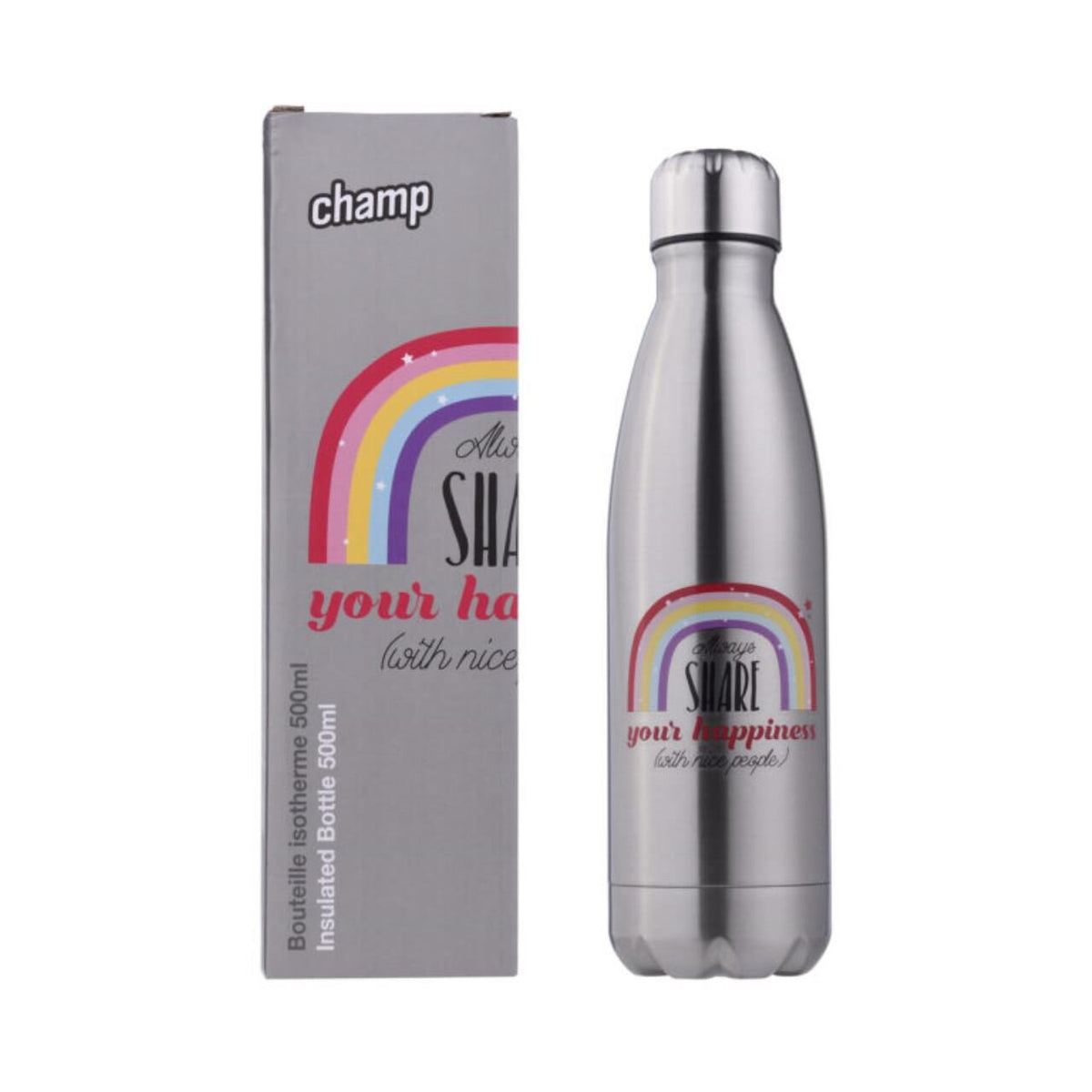 CHAMP Insulated Bottle 500ml Rainbow