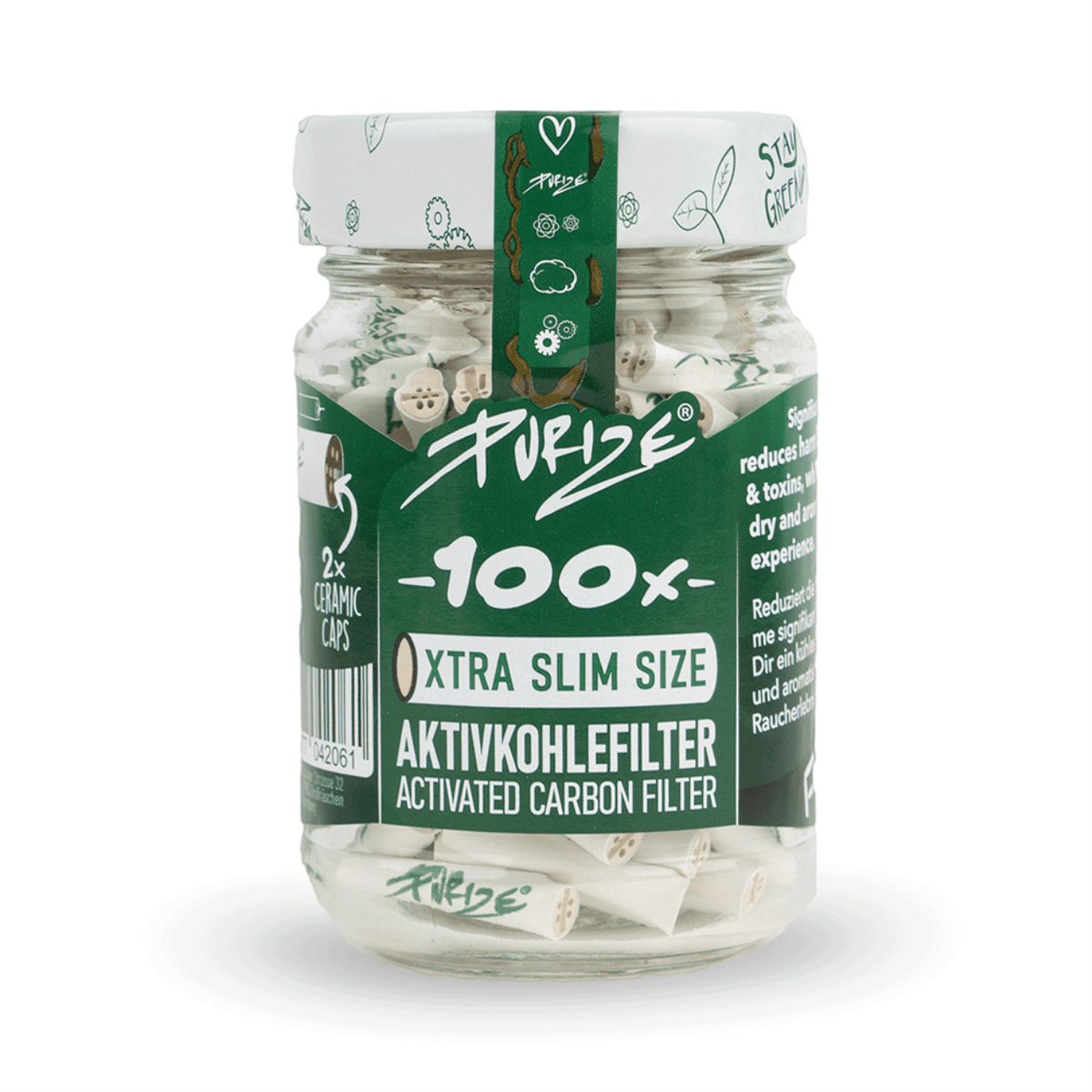 Purize Xtra Slim Aktivkohlefilter Glas 1 x 100 Stk.
