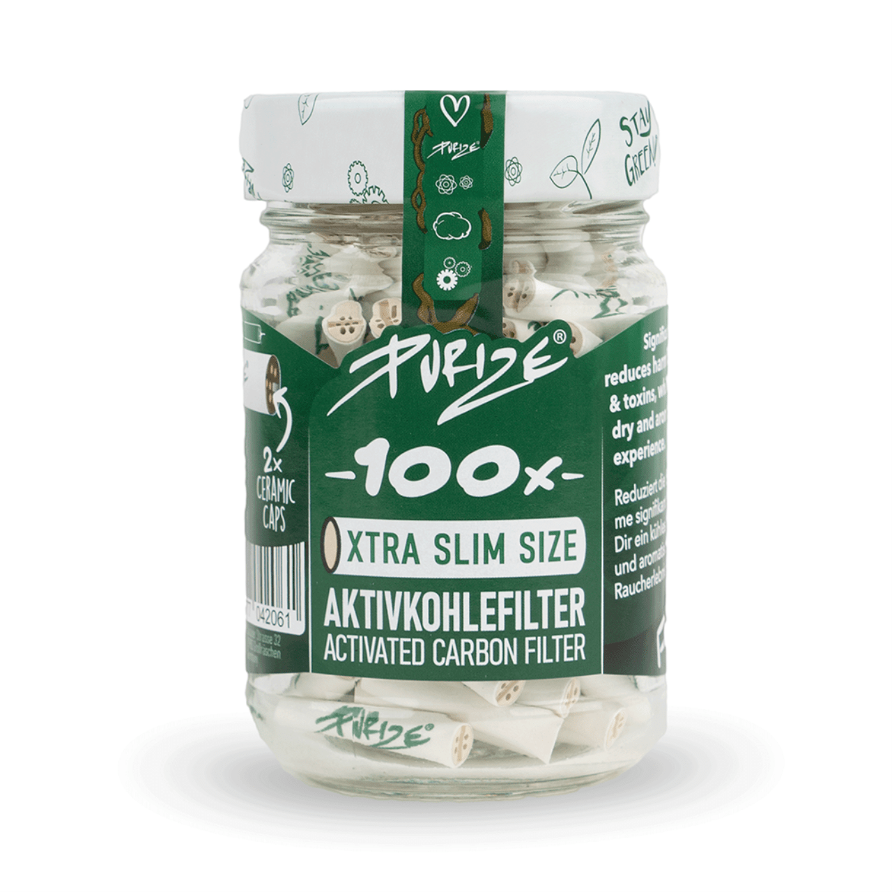 Purize Xtra Slim Aktivkohlefilter Glas 1 x 100 Stk.