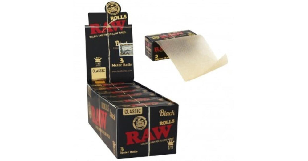 RAW Classic Black Rolls,  3m x  12 Rolls