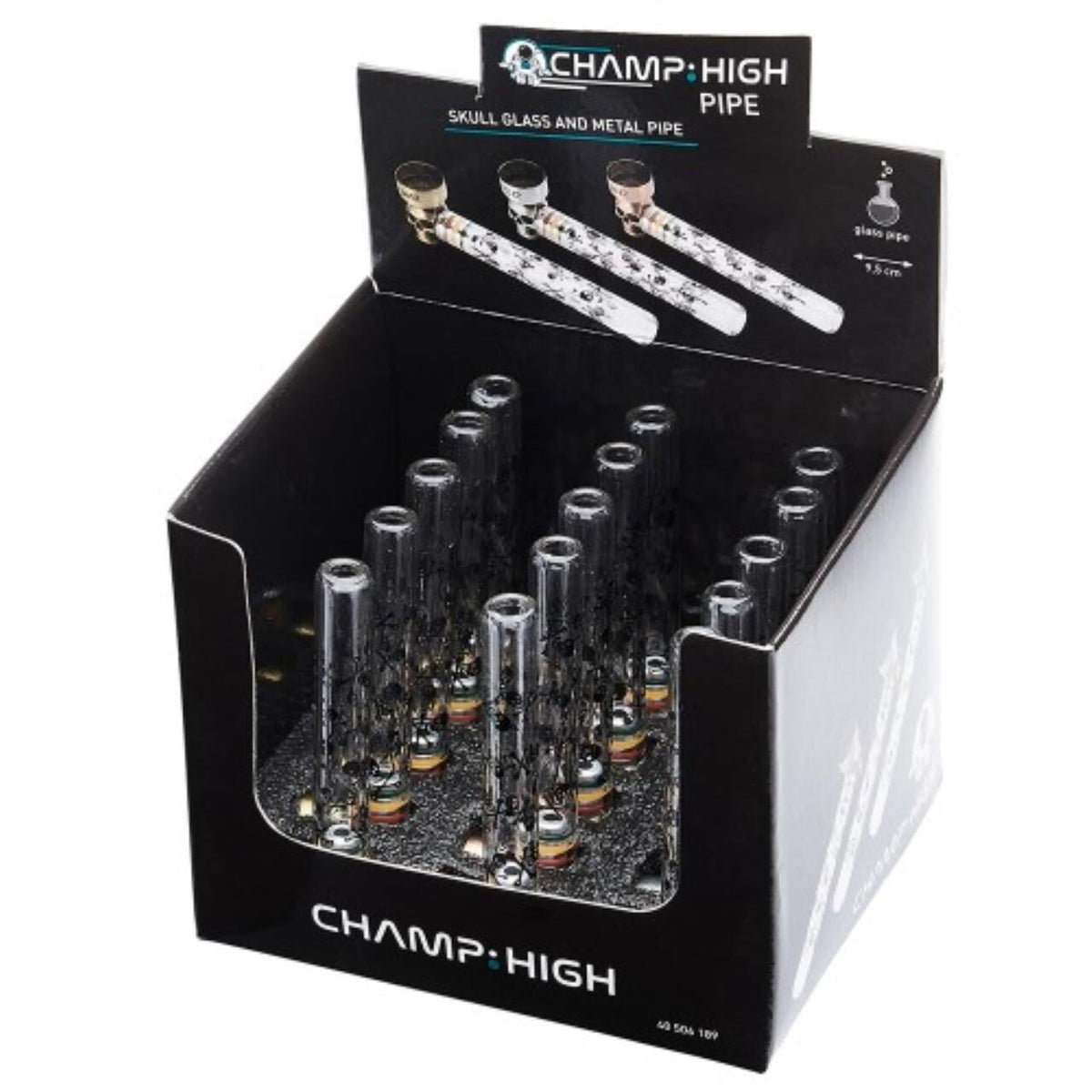 CHAMP High Skull Glass and Metal Pipe,15 Stk