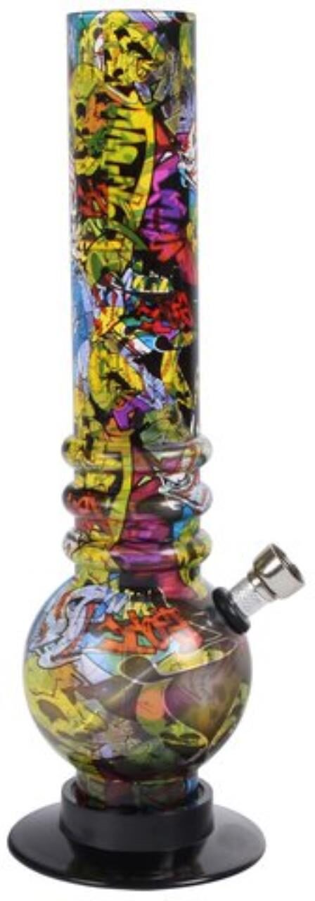 Acrylic Bong Graffiti Gelb/Rot 26 cm