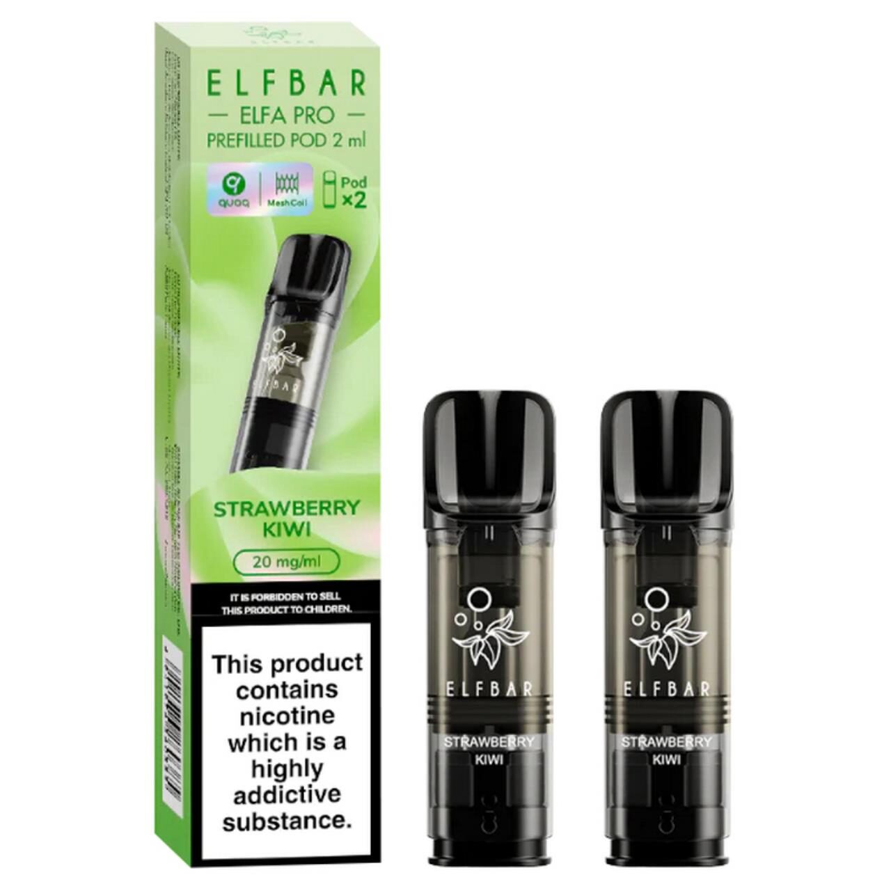 ELFBAR ELFA Kit Pro 2ml Pods 20mg - Strawberry Kiwi 10 Stk