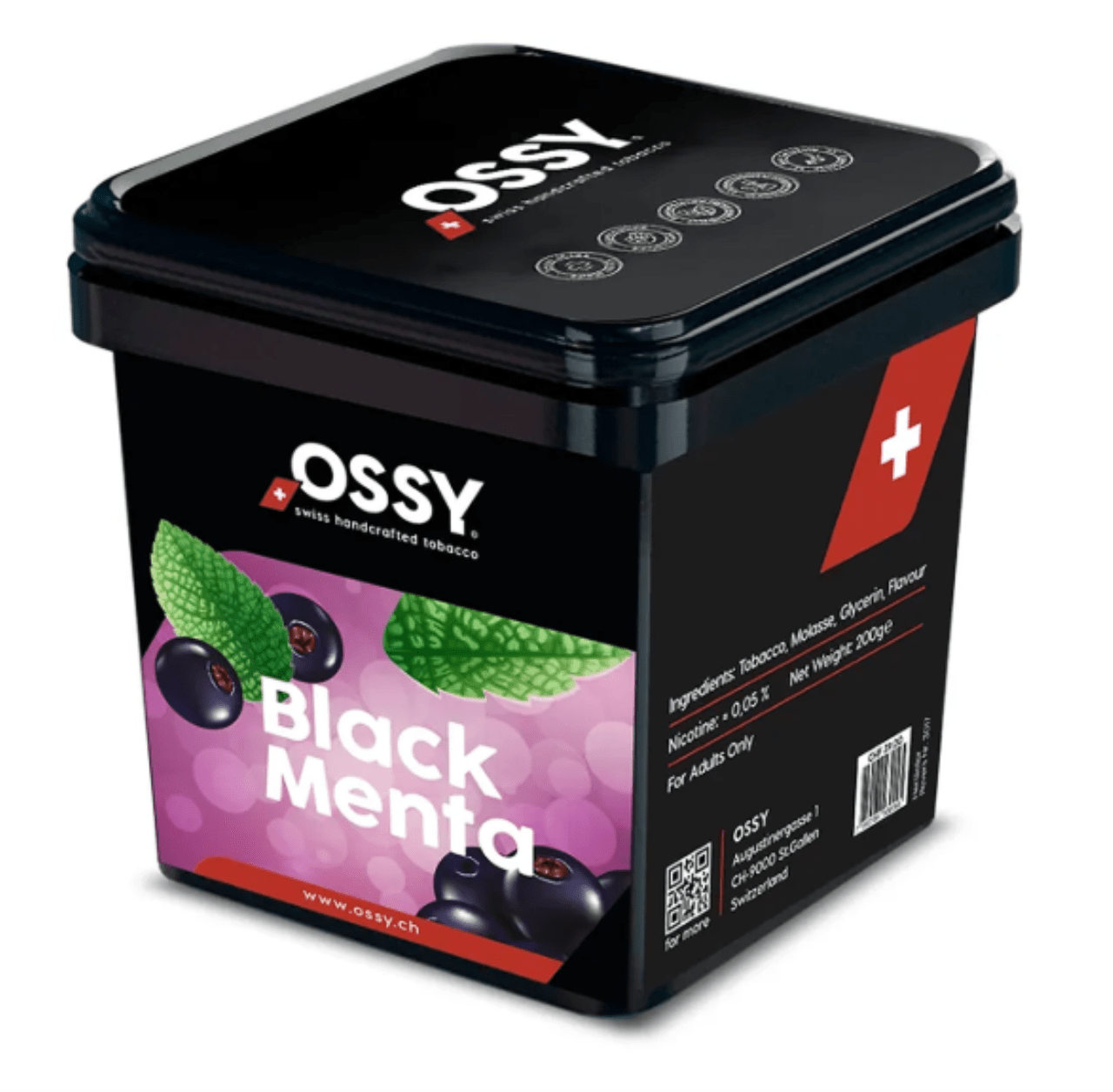 Ossy Smoke Shisha Tabak - Black Menta 200g