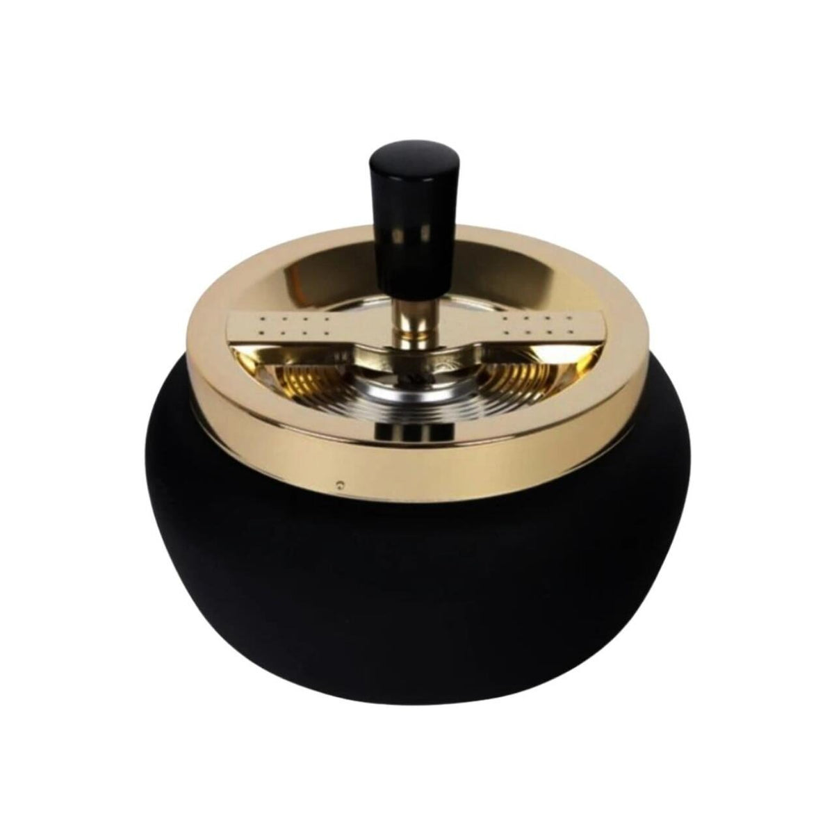 Drehraschenbecher Matt Black Gold