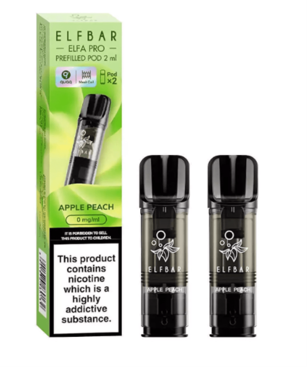 ELFBAR ELFA Kit Pro 2ml Pods 0mg - Apple Peach 10 Stk