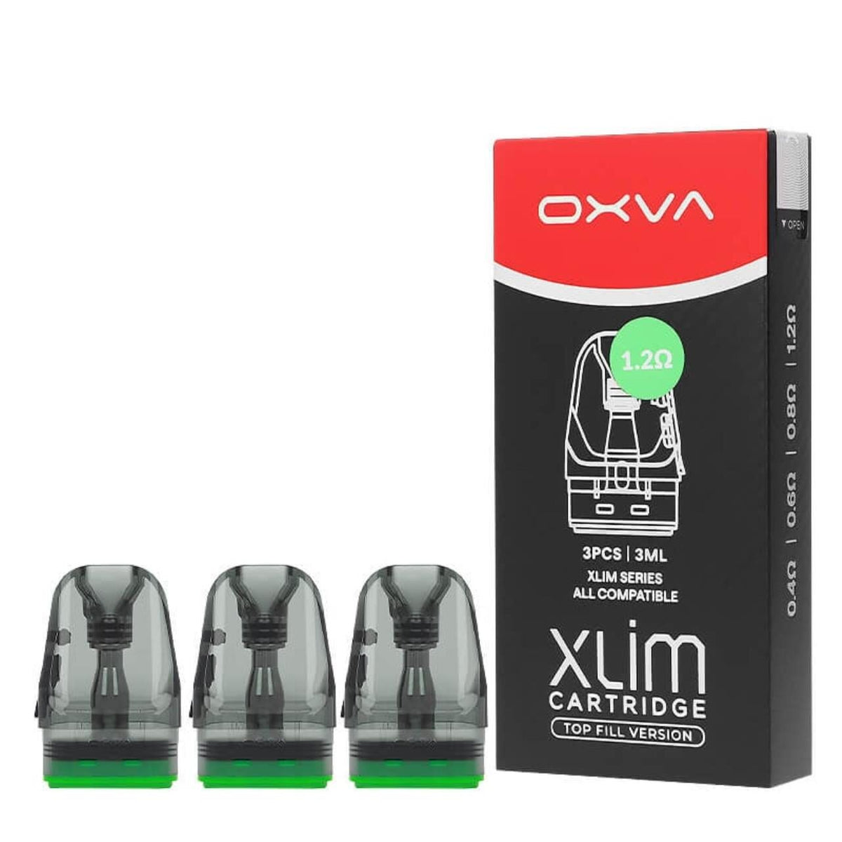3x OXVA Xlim Top Fill Cartridge 1.2 Ohm, 2ml