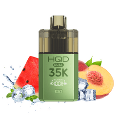 HQD DUAL 35K Starter Kit - Watermelon Ice & Peach Ice (Green)