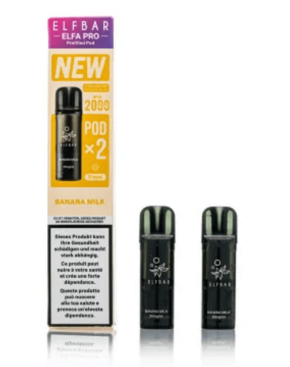 ELFBAR ELFA Kit Pro V2 2ml Pods 20mg - Banana Milk 10 Stk