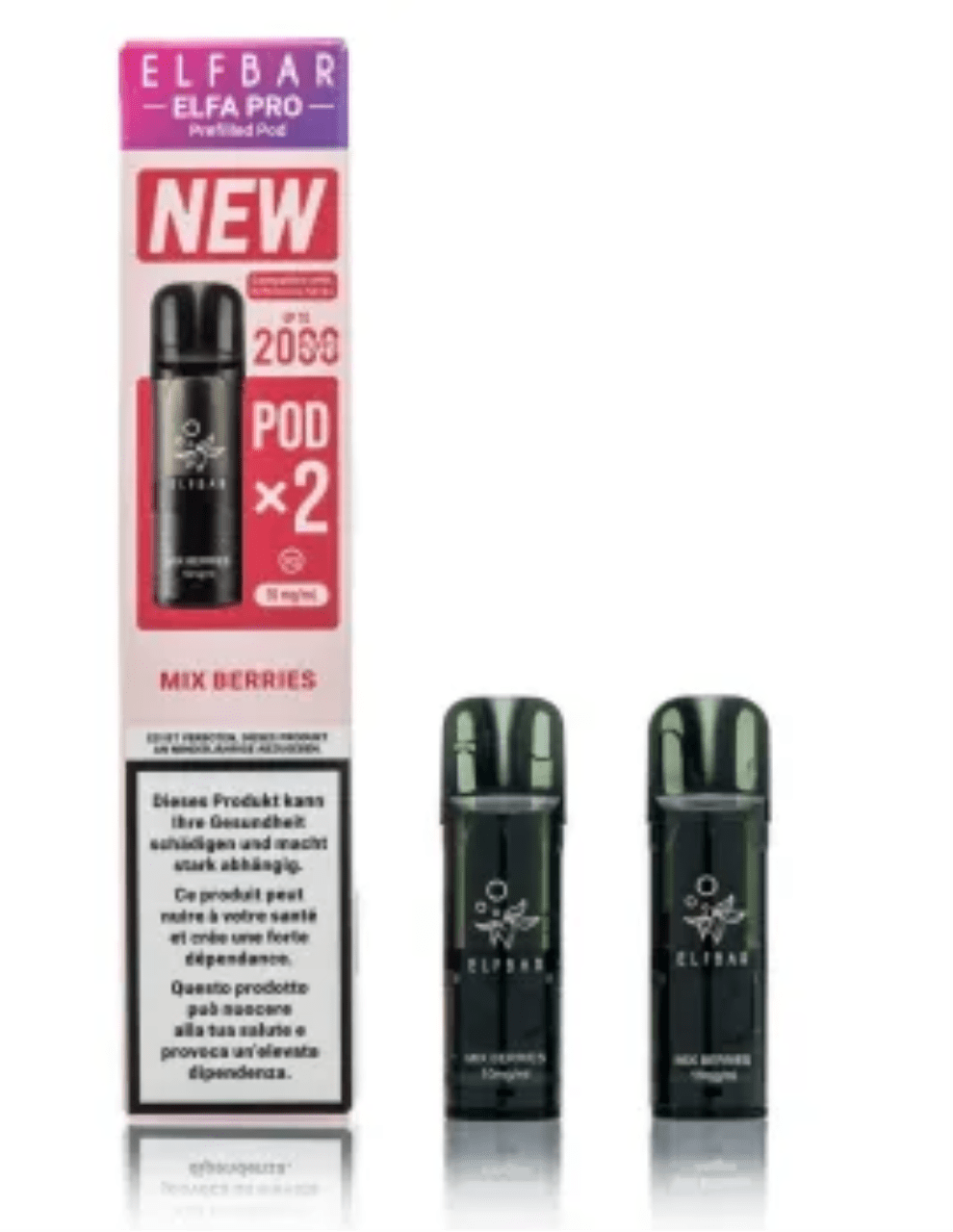 ELFBAR ELFA Kit Pro V2 2ml Pods 20mg - Mix Berries 10 Stk