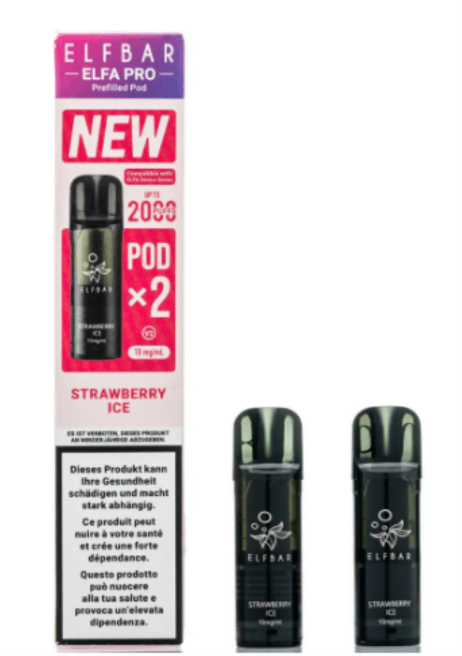 ELFBAR ELFA Kit Pro V2 2ml Pods 20mg - Strawberry Ice 10 Stk