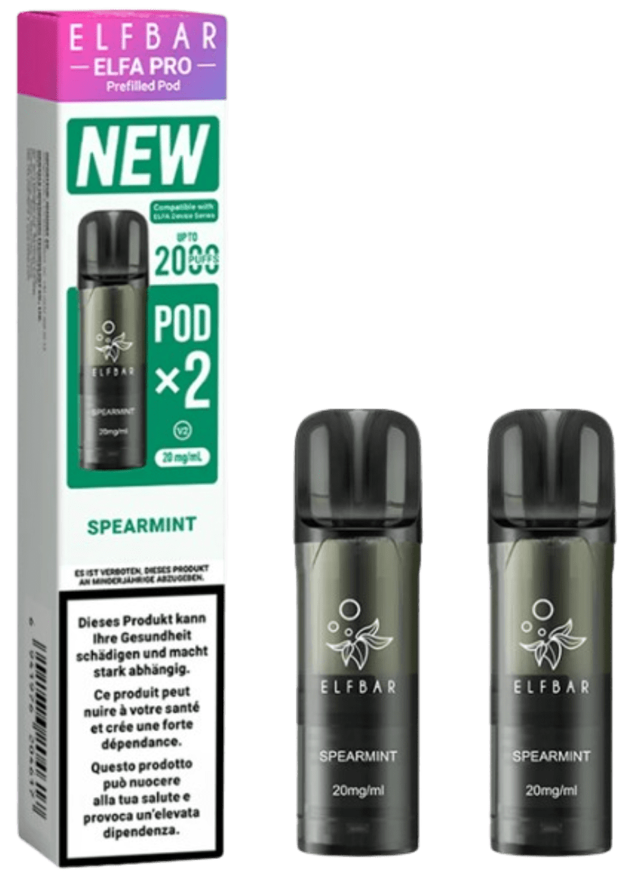 ELFBAR ELFA Kit Pro V2 2ml Pods 20mg - Spearmint 10 Stk
