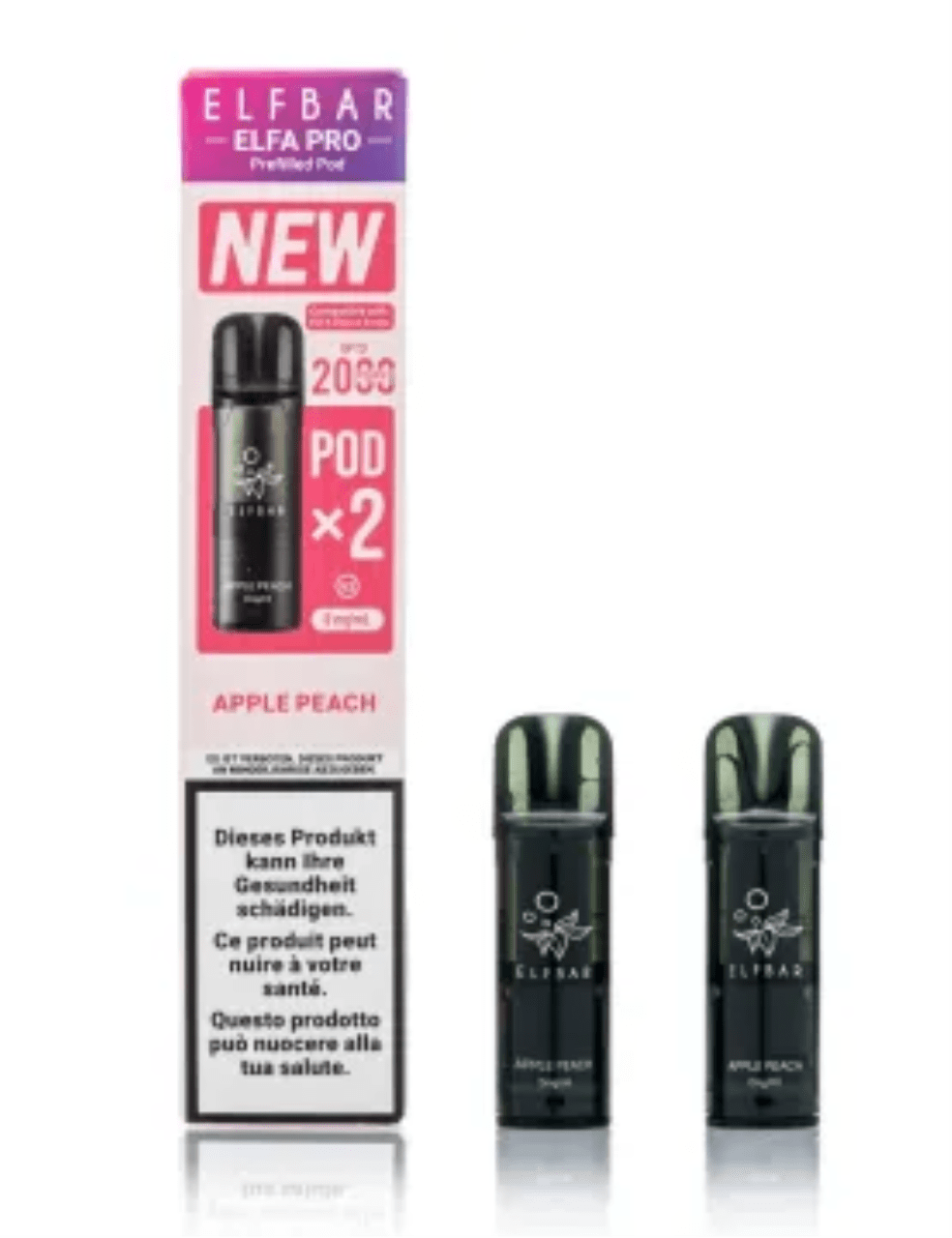 ELFBAR ELFA Kit Pro V2 2ml Pods 20mg - Apple Peach 10 Stk