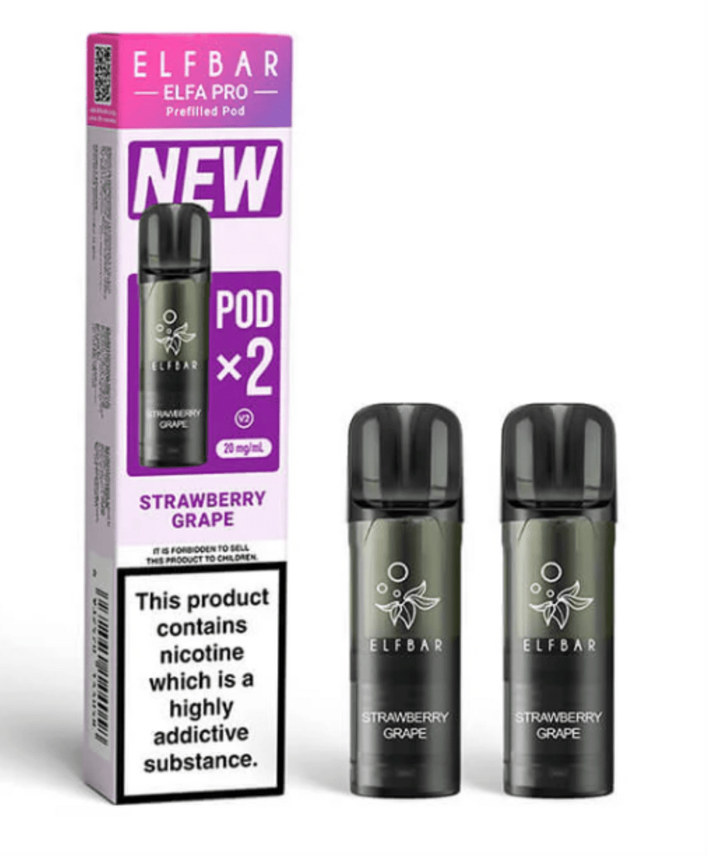 ELFBAR ELFA Kit Pro V2 2ml Pods 20mg - Strawberry Grape 10 Stk