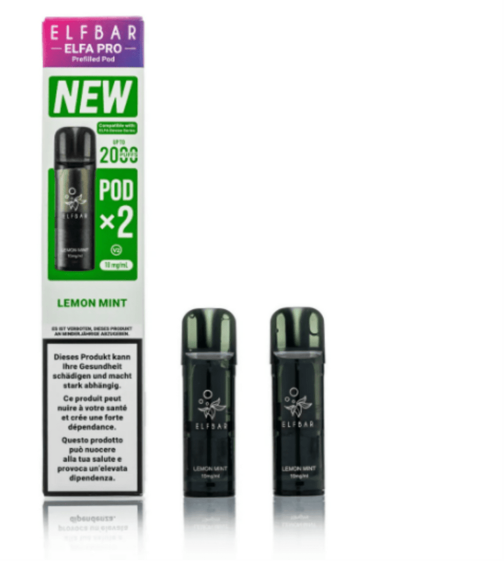 ELFBAR ELFA Kit Pro V2 2ml Pods 20mg - Lemon Mint 10 Stk