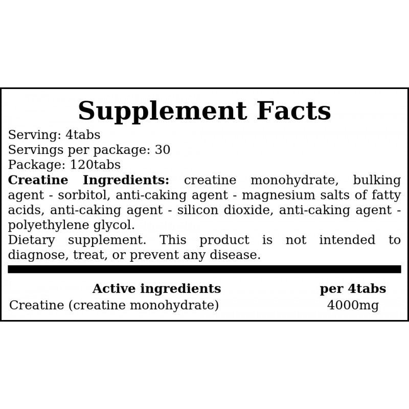 Creatine 1000mg - 120tabs.