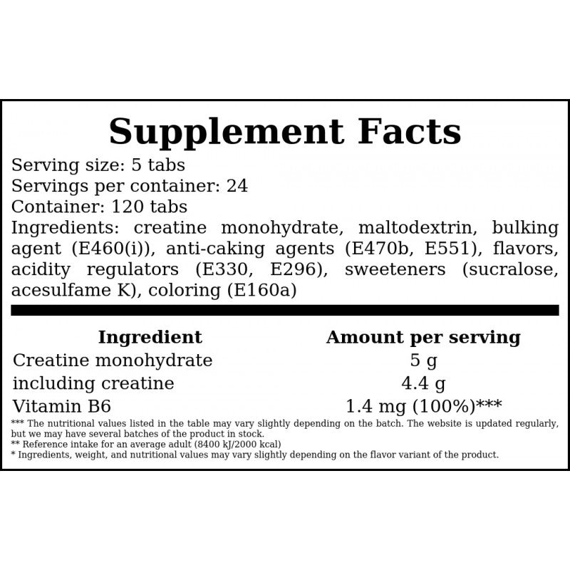 Creatine Chews - 120tabs - Blue Raspberry
