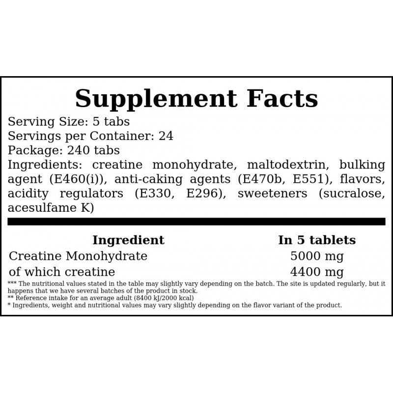 Creatine Chews - 240tabs - Blue Raspberry