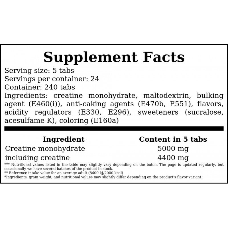 Creatine Chews - 240tabs - Exotic x12