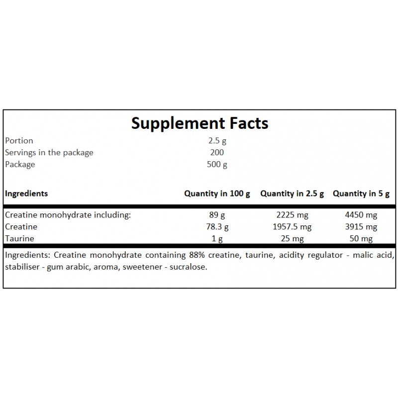 Creatine - Green Apple Sorbet - 500g + 100g FREE x12