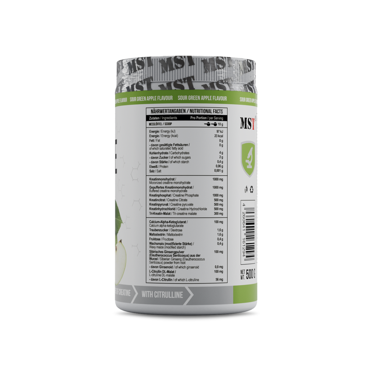 Creatine Kick 500 g Green Apple