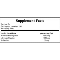Creatine Monohydrate - 500g - Natural x12