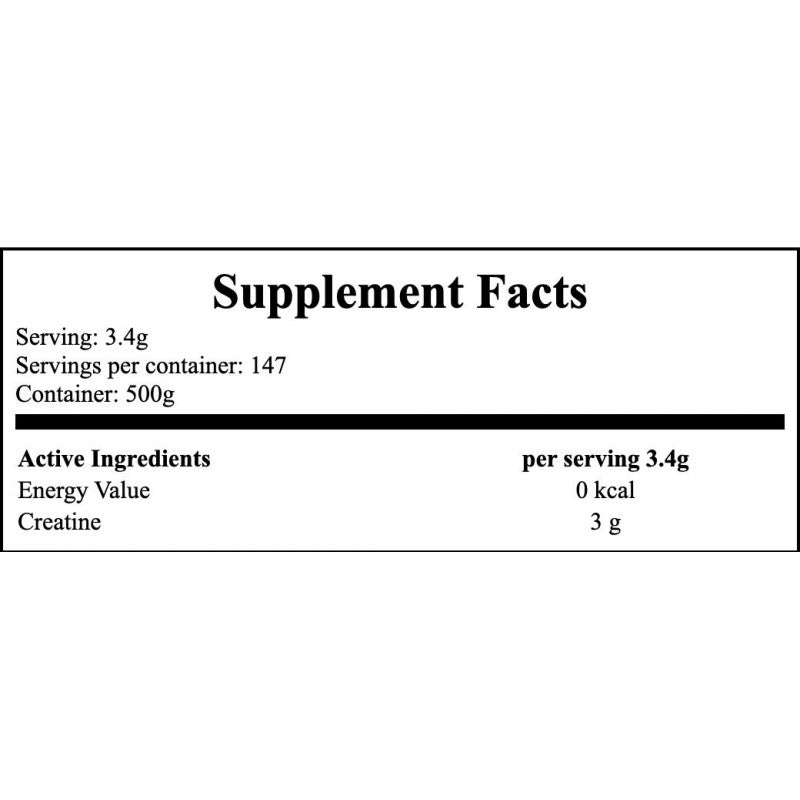 Creatine Monohydrate NEW - 500g - Natural x12