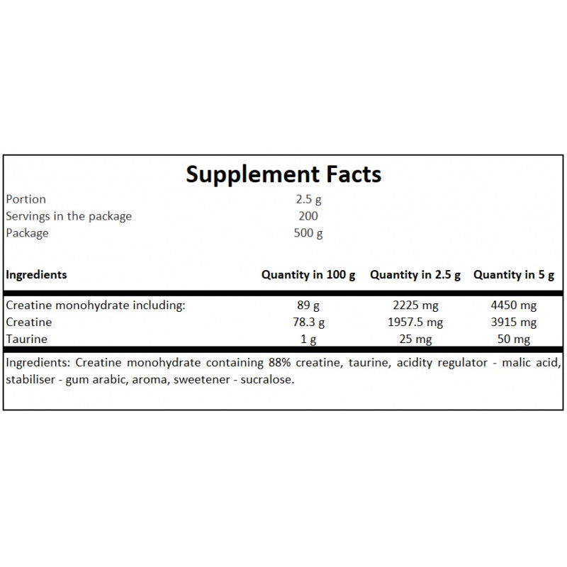 Creatine - Orange Ice Splash - 500g + 100g FREE