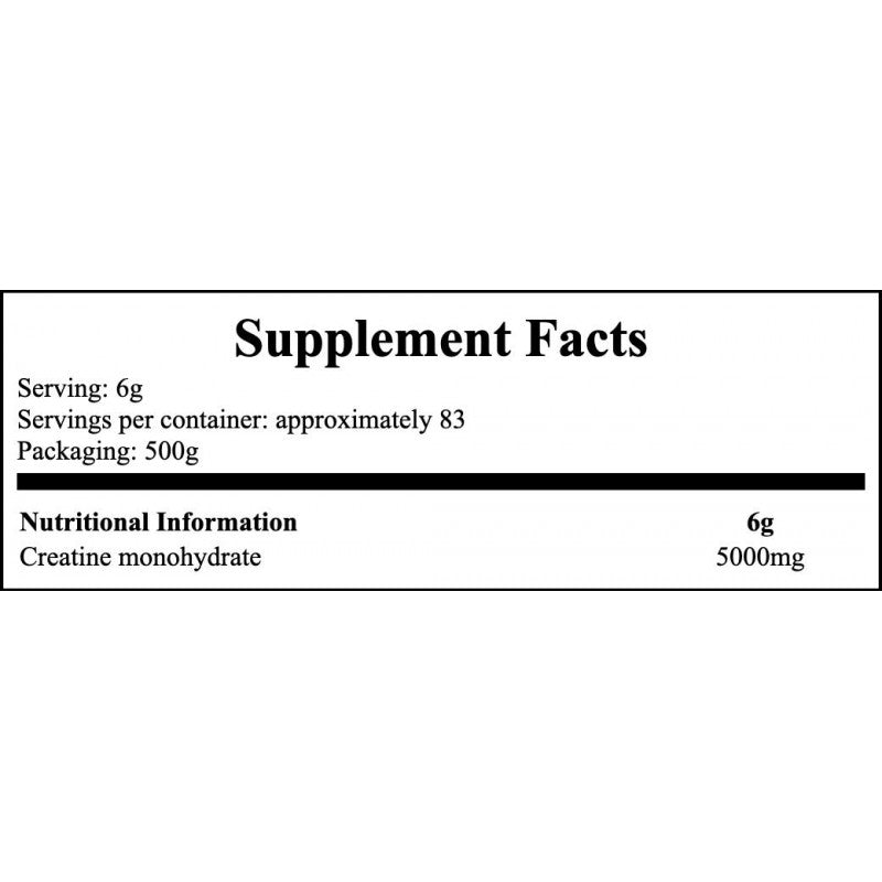 Creatine Powder - 500g - Natural x6