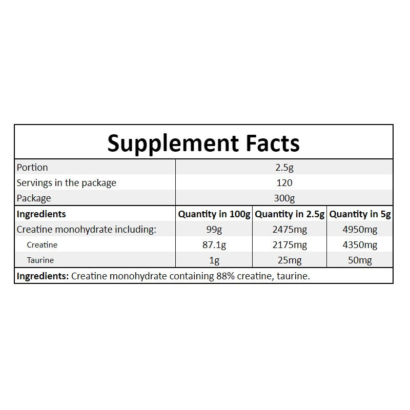 Creatine - Unflavored - 300g + 100g FREE