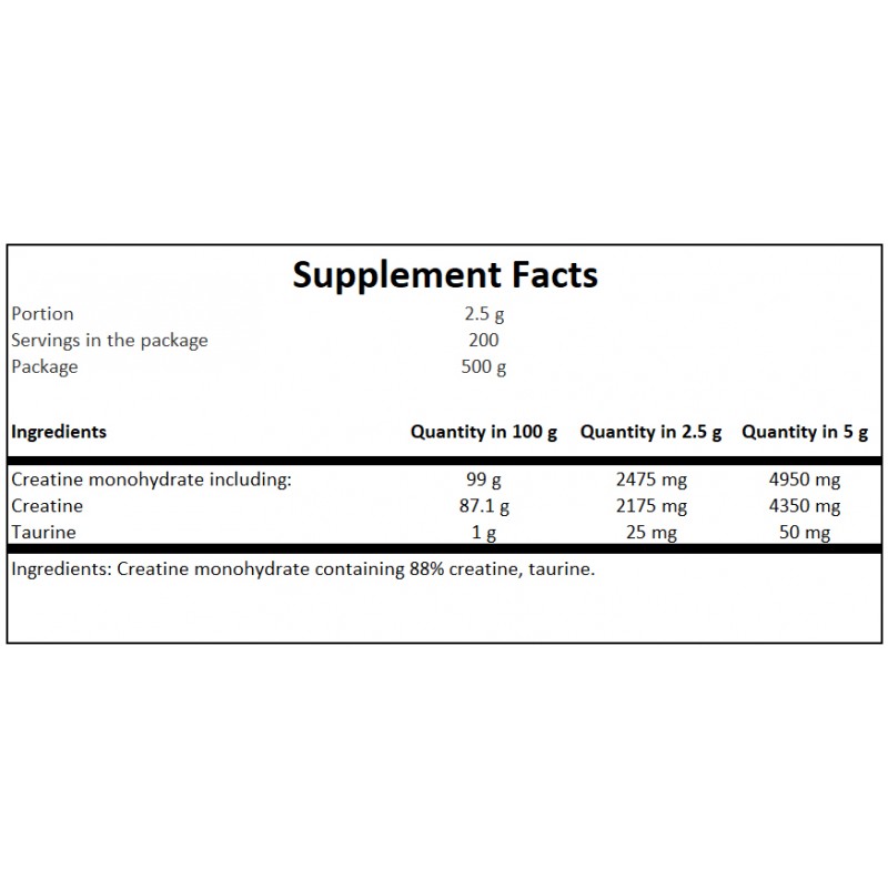 Creatine - Unflavored - 500g + 100g FREE